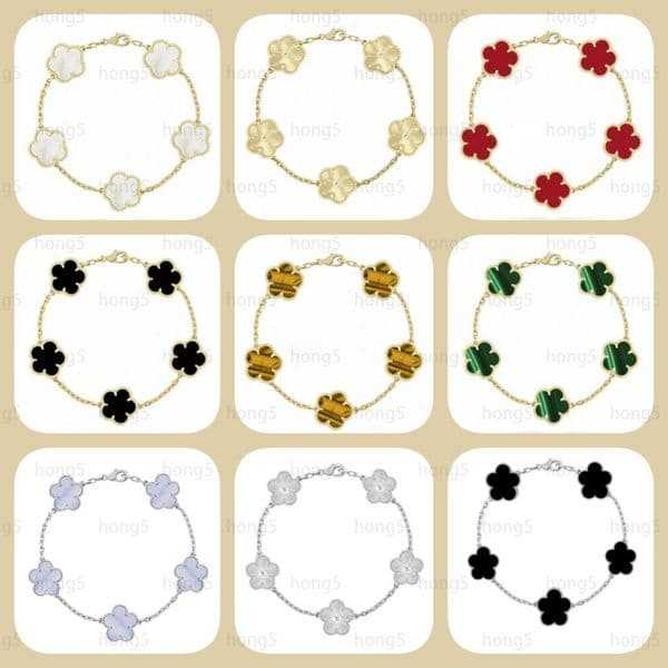 Classic clover bracelet charm designer bracelet women men 18K gold silver plated agate shell leaf luxury bracelets designer jewelry diamond wedding gift ho02