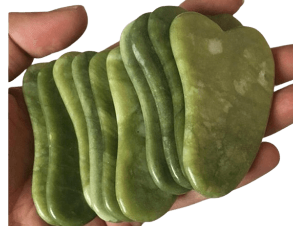 Natural xiuyan stone Green Jade Guasha gua sha scraper Board massager for scrapping therapy roller