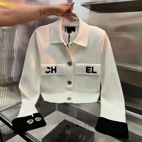 2024 Paris designer spring new womens fashion luxury small coat round collar printed letter girls jacket classic long-sleeved outdoor casual uniform S-XL