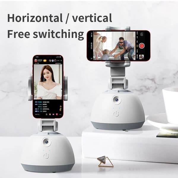 Smart gimbal Face Tracking Shooting Selfie Stick 360 Object Dual Axis Gimbal Holder Allinone Rotation Phone 240309
