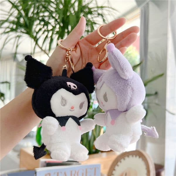 Kawaii Kuromi Plush Toy Doll Backpack Keychain Pendant Girls Birthday Gift