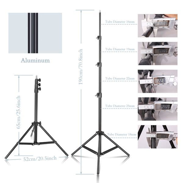 37/68/100/150/190cm Selfie Portable Light Tripod Stand Phone Photography Light Tripod Stand With 1/4 Screw Head For Photo Studio