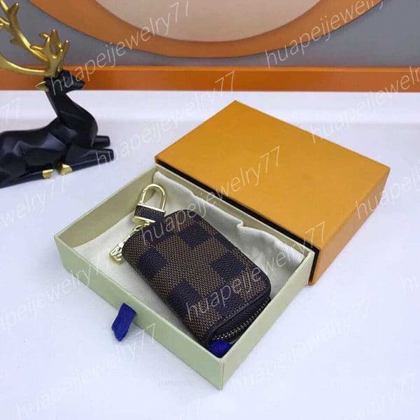 8styles Designer Men Keychains Car Bags Case Unisex Genuine Leather Wallet Holder Women Zipper Smart Keychain Cases Cars Key Chain with Box1