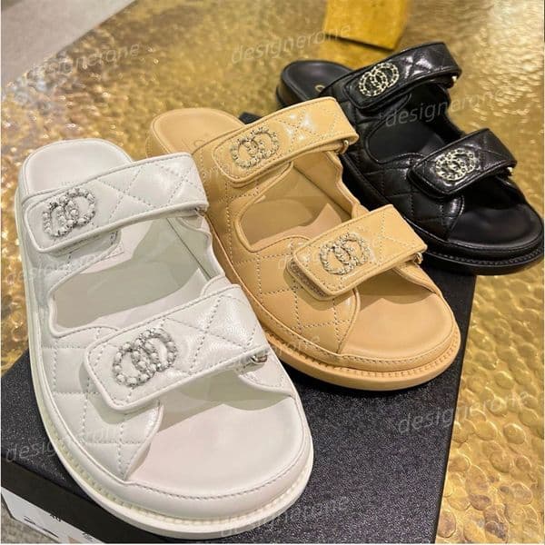 women ladies calfskin dad sandals padded summer designer sandles shoes platform flats low heel wig diamond buck guccis pradas uggs chanels fendis hermes versaces lv