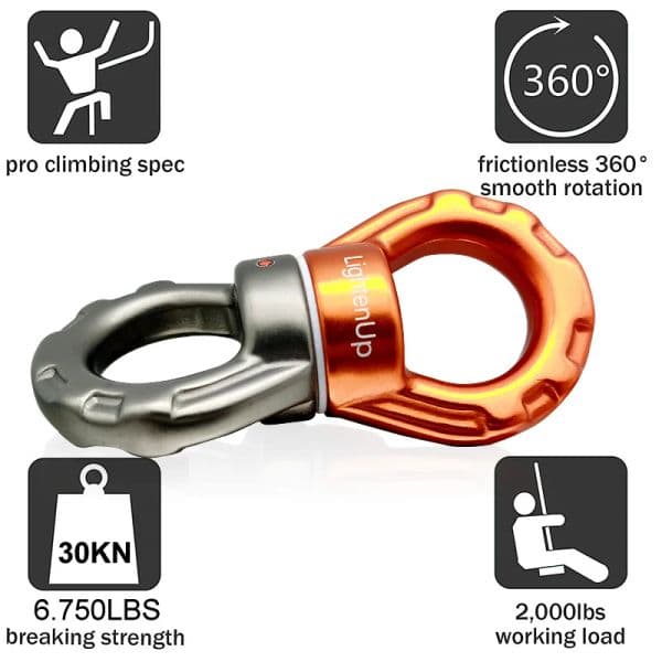 30KN 2025 Outdoor Safety Rope Swivel Connector new Universal Ring Gimbal Ring Rotary Connector Rotational Hammock for Aerial Yoga