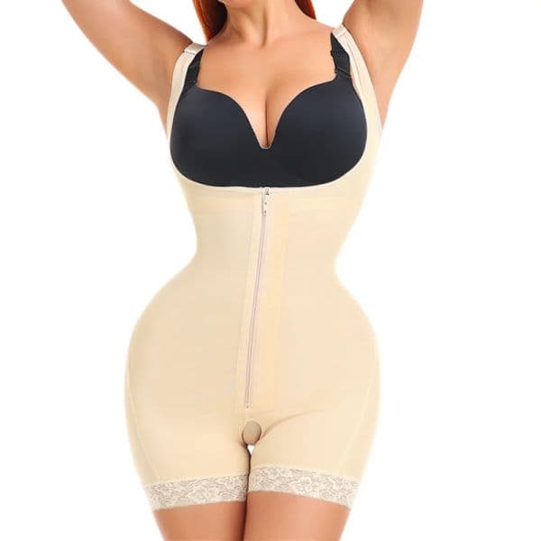 Women's Shapewear Bodysuit Slimming Butt Lifter Full Body Shaper Bbl Tummy Control Open Crotch Ziper Design Fajas Reductoras