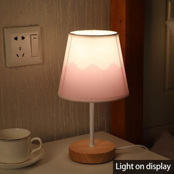 Wooden 2025 Table Lamp USB Powered Nightstand Lamp Warm Light Bedside Lamp With Cylinder Lamp Shade Desk Light Bedroom new Home Decor