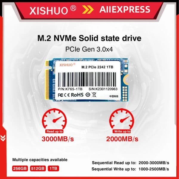 Xishuo M.2 NVMe PCIe 3.0 SSD 256gb 1TB 512GB M.2 2025 2242 PCIe Hard Drive Disk new Internal Solid State Drive for Laptop Desktop