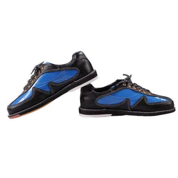 Women Men Genuine Leather Bowling Shoes Unisex Breathable Skidproof Sneakers Lace-up Cushioning Indoor Shoes for Bowling