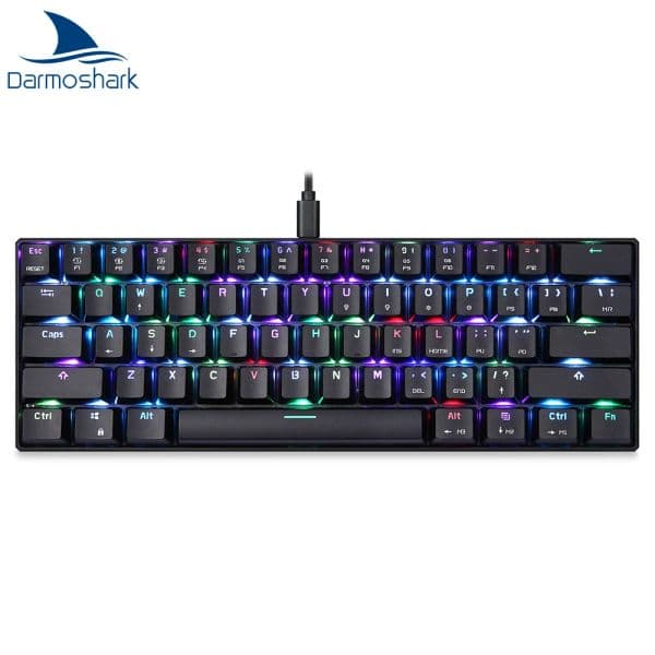 Darmoshark Motospeed CK61 Mechanical Keyboard 61 Key RGB Backlit USB Wired Office Gaming Keyboard Red Switch For Computer Laptop