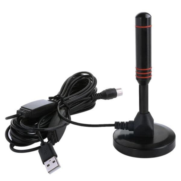Portable TV Antenna 300cm Coax Cable HDTV Antenna DVB-T DVB-T2 DAB Indoor Outdoor Digital HD Freeview Aerial Plug and Play