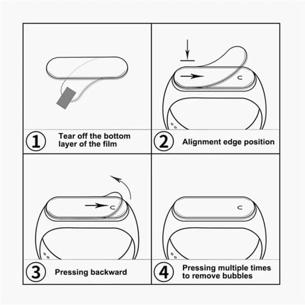 D Tempered Glass Film For Xiaomi Mi Band Screen Protector Miband Smart Watchband Protective Cover Case Strap Bracelet