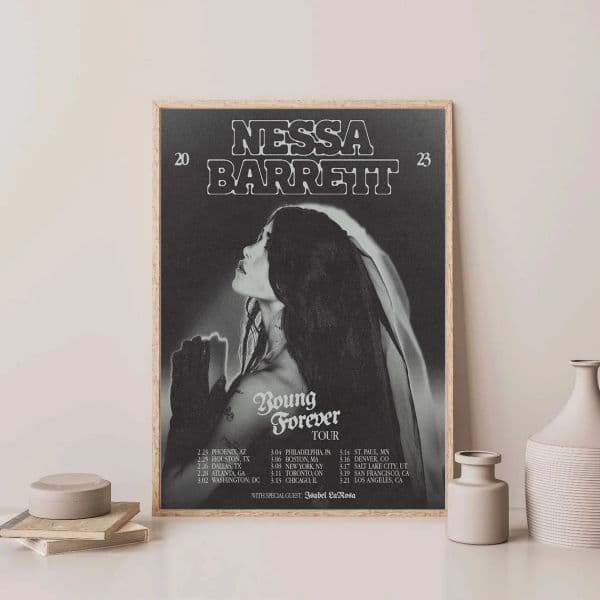 Nessa Barrett Singer Young Forever Tour 2023 Poster Canvas Painting Retro Music Wall Art Pictures Room new Home 2025 Decor Fans Gift