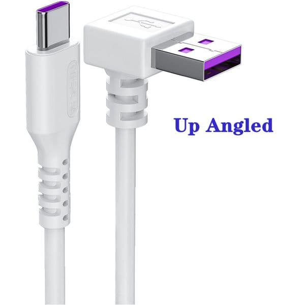 5A USB 2025 Type C Cable Fast Charging Wire Date Cable Cord 90 Degree Up Down Left Right Angled White Cable For Mobile Phone Tablet