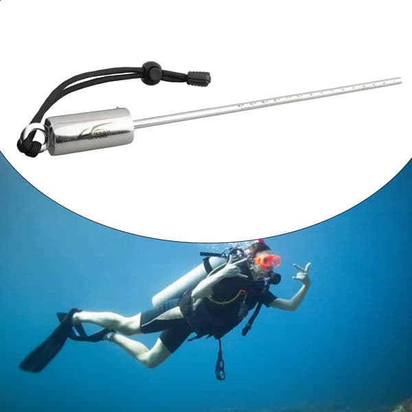 New Practical Durable High Quality Diving Pointer Rod With Hand Strap 31.5*2.5CM Stainless Steel Underwater Probe
