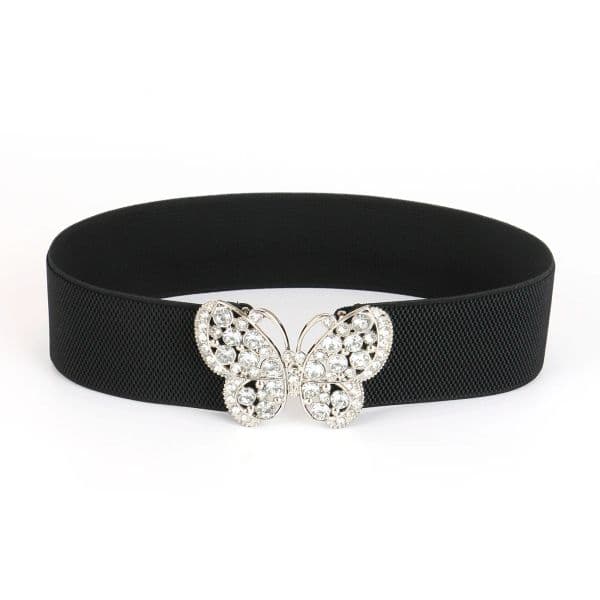 Rhinestone Strass Sier Butterfly Elastic women s belts Waist Decorative Girdle Corset For Lady Multisize banquet Wedding dress