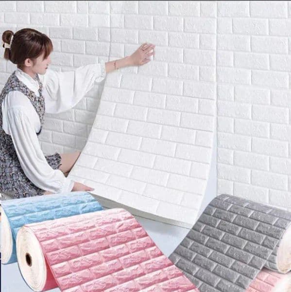 Room Decor new DIY Self-adhesive Wallpaper Retro Brick 2025 Pattern Home Decorations 3D Waterproof Wall Stickers 1-10pcs 70cmX1m Modern