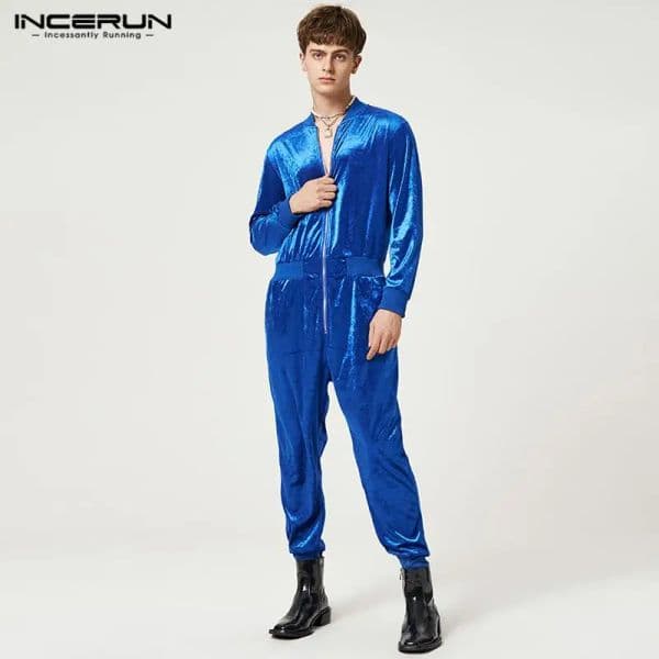 Stylish All-match Rompers INCERUN Men's Comfortable Suede Bodysuit Handsome Male All-match Hot Selling Solid Jumpsuit S-5XL 2023