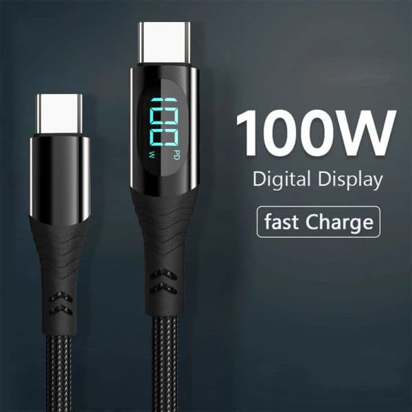 7A 100W Cable Digital Display PD Fast Charging USB Type C to Type C Data Core For iPhone 15 Pro Max Macbook iPad Xiaomi 13 POCO