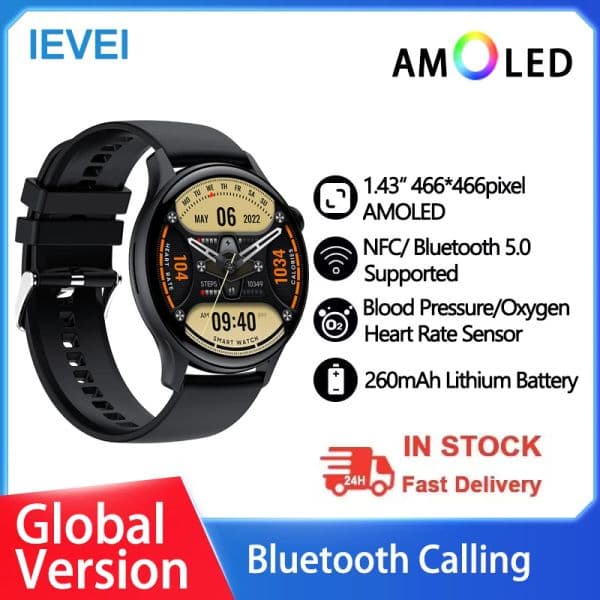 2023 NFC Smart Watch Men AMOLED 466*466 HD Screen Heart Rate Bluetooth Call IP68 Waterproof SmartWatch For Huawei Xiaomi