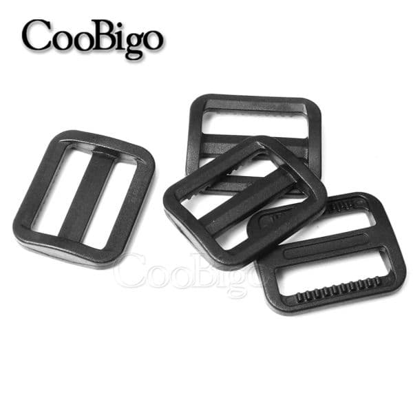 50pcs Ladder Lock Slider Tri Glide Buckle Webbing Adjuster for Backpack Strap Bag Plastic Anti-Slip Buckles 10mm 15mm 20mm 25mm
