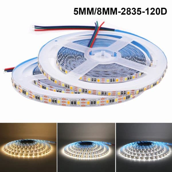 V MM FPCB CCT LED Strip Light M LEDs Color Temperature Adjustable K SMD Flexible Tape Ribbon