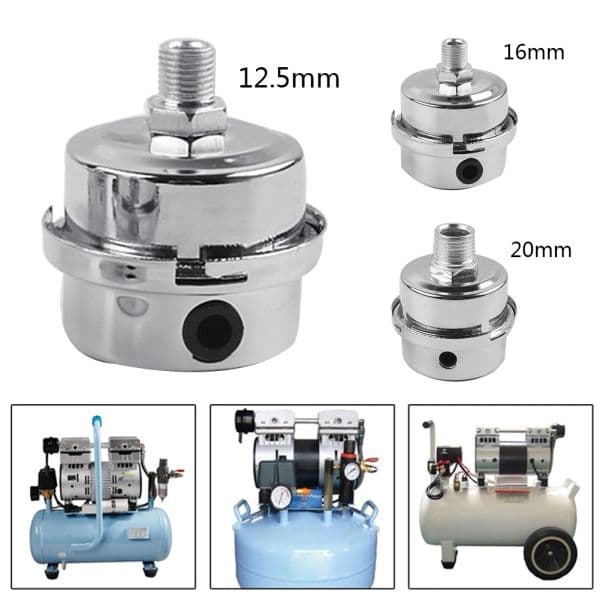 1pc Air Compressor Muffler 12.5/16/20mm Oil-free Air Compressor Intake Noise Filter Muffler Air Compressor Pump Accessories