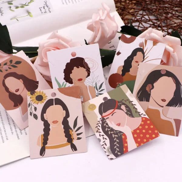 25pcs 6x8cm Earrings Display Card Necklace Holder For DIY Jewelry Ear Studs Necklace Chain Packaging Organizer Display Supply