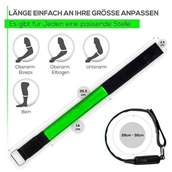 Luminous LED Bracelet Night Running Armband USB Charge Safe Reflective Strip Arm 2025 Leg Warning Wristband Belt Cycling Signal Light