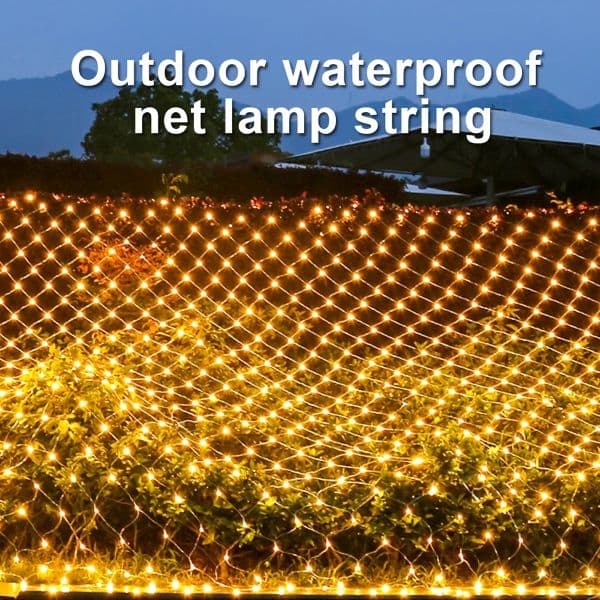 Solar Powered Net Mesh Fairy Lights with Remote Waterproof Garland with 8 Modes Christmas/New Year Decorations for Home 3M X 2M 02625