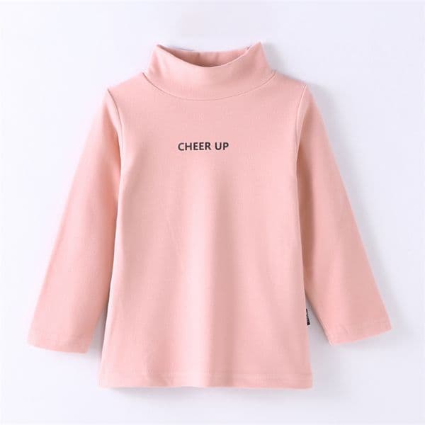 2023 Children Sweatshirts Boy Girl Warm High Neck Tops Tees Autumn Winter Pure Color Long Sleeve Kids T-shirt Soft Baby Clohting