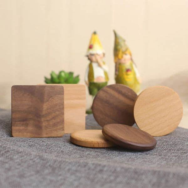 Durable Wood Coasters Wood Square new Resistant Drink Mat Round Heat Resistant Drink Mat 2025 Coffee Cup Pad Table Non-slip Coffee Pad