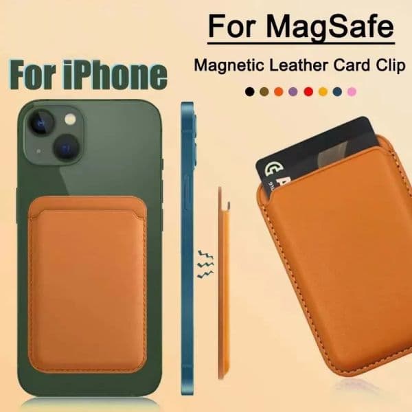 2026 New Magsafe Magnetic Leather Card Holder Wallet Case For 14 Pro Max 13 12 Bag Cover Cell Phone Accessories Free Shipping
