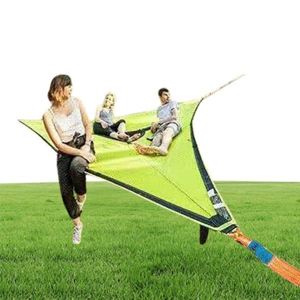 Camp Furniture MultiPerson Hammock 3 Point Design Portable Multifunctional Triangle Aerial Mat For Camping Sleep