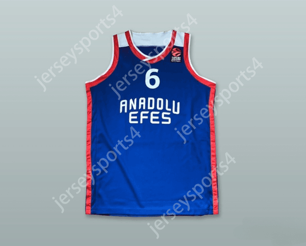 CUSTOM NAY Mens Youth/Kids METECAN BIRSEN 6 ANADOLU EFES SK ISTANBUL TURKEY BLUE BASKETBALL JERSEY TOP Stitched S-6XL