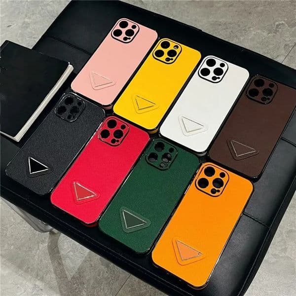 Fashion Leather Cases Classic Monogram Pattern Wallet Case for iPhone 15 Pro Max 15Plus 14Plus 13 12 11 Designer Triangular nameplate Scratch Resistant Cover