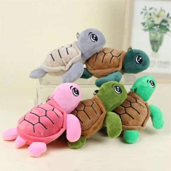 5 Colour 14CM Cartoon Marine Animal Large Turtle Key Chain Stuffed Toy Small Pendant Keychain Bag Ornaments