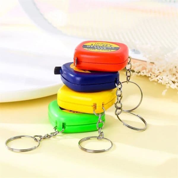 1PCS Cute 1 Meter Metric and Imperial car Keyring Tool Popular Mini Measuring Tape Portable Keychain