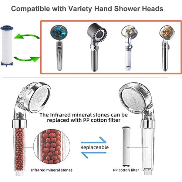 1-50Pcs Shower Head Filter Replacement for Shower Water Cleaning Reduces Chemicals Chlorine Blocks Restores PH Balance
