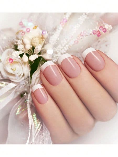 12pcs French Manicure Nail Stickers Strips, Self Adhesive Nail Sticker Tips for Manicure Decoration