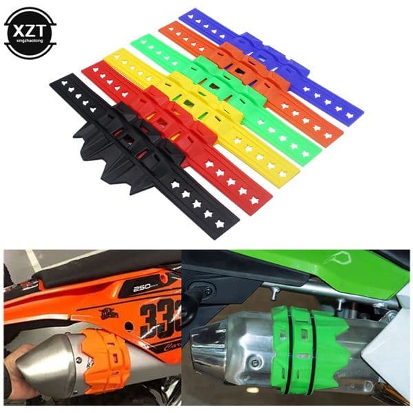 Universal Dirt Pit Bike Exhaust Tail Pipe Muffler Silencer Protector Guard for Motocross 6 Colors Motorcycle Exhaust System Prot