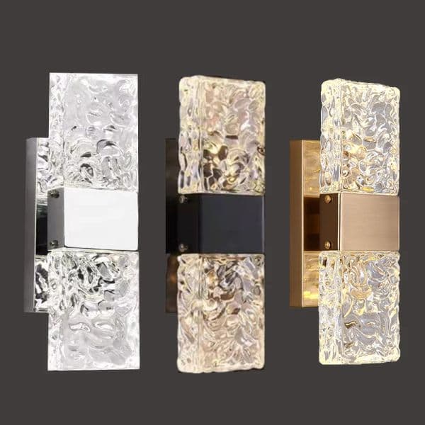 Corrugated Crystal Wall Lamps Modern LED Lighting Indoor Wall new Sconces Living Room TV Background Bedroom Aisle 2025 Home Decor Lustre