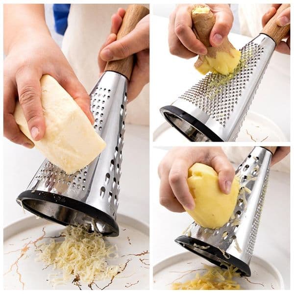 Kitchen Creative Cone Fruit Vegetables Grater Garlic Grinder Slicer Manual Food Processor Wooden Handle Home Kitchen Accessories
