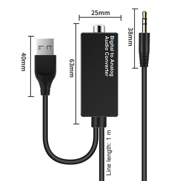 3.5mm Jack Optical Fiber Converter Wear-resistant Usb Decoder Dac Digital To Coaxial Analog Usb Adapter For Hdtv Dvd D15