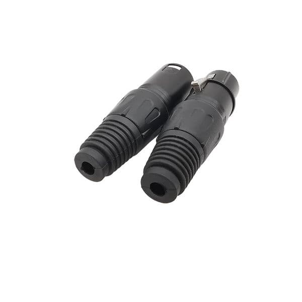 2Pcs Black 3 Pin XLR Male / Female Audio Microphone Cable Soldering Type Connector 3 Pole XLR Plug Socket Audio Mic Adapter