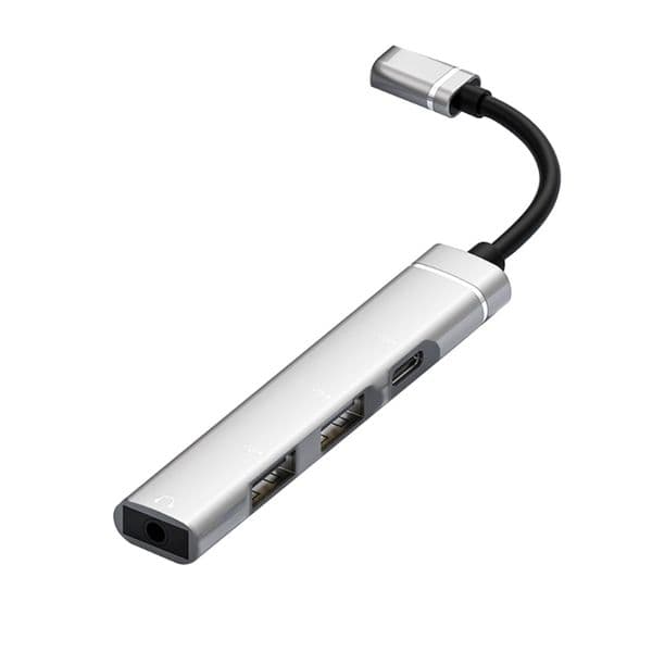 4 in 1 Type C HUB to USB2.0 3.5mm Earphone Adapter USB C Dock HUB Support OTG TypeC Docking Station