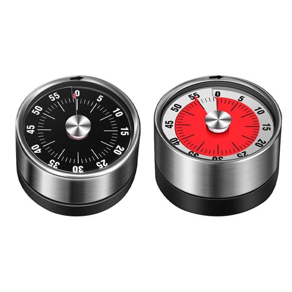 Mechanical Countdown Timers Magnetic Backing 60-Minute Visual Stopwatch Clock with Loud Alarm Countdown Reminder for Kids Adults