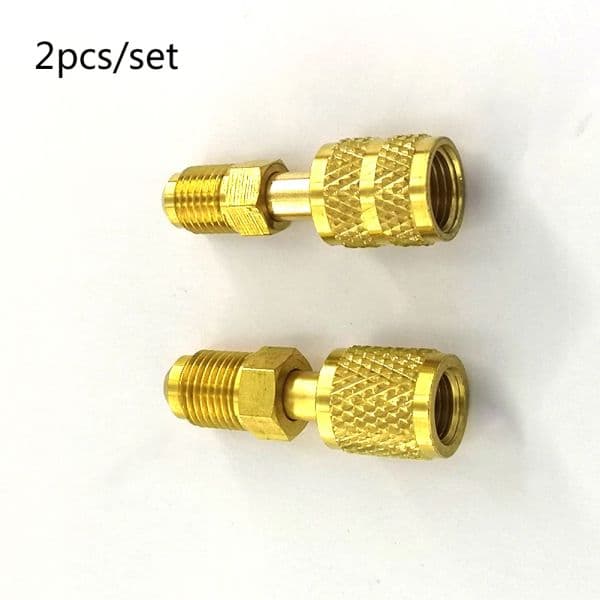 2pcs/set Adapters R410a Adapter 5/16 SAE F Quick Couplers To 1/4 SAE M Flare 5/16 SAE M To 1/4 SAE For R410 R32 R22