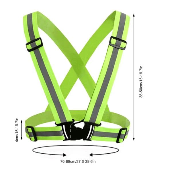 Outdoor Reflective Safety Jacket Work Security Running Vest Reflective Vest Night Cycling High Visibility Reflective Strap
