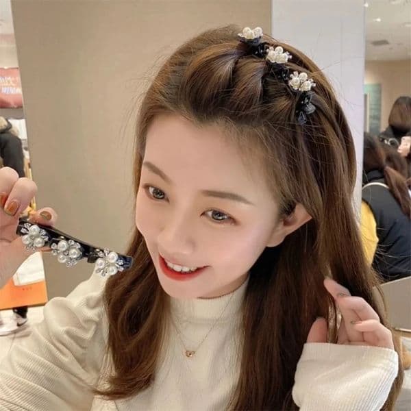 Pearl Side Hairpin Bangs For Girls Korean Style Hair Clip Braided Hairpin Women's Hair Accessories Barrettes Headwear
